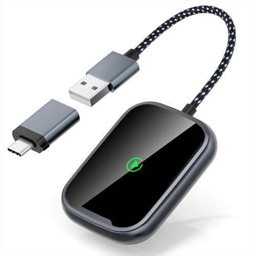 Wireless Carplay Adapter UK, 2 in 1 Carplay Android Auto Wireless Adapter, 5.8GHz Wireless Android Auto, Easy Plug & Play, Carplay Wireless Adapter Compatible with Car from 2016+/IOS 10+/Android 11+