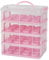 FLCPJGV 4 Tier Cupcake Carrier Cupcake Container Dessert Holder Box Cupcake Holder for, pink