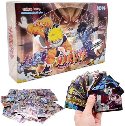 Naru Karten, 180 PCS Sammelkarten Anime Kartens Collector's Edition Kartens Cartoon Cards Box Honor Anime Spielkarten Seltene Card Pack Karikatur Games Card Geburtstagsgeschenk für Kinder