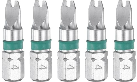 QUARKZMAN 5 Stück U-Typ Schraubendreher-Bit U4 mit 1/4 Sechskantschaft 25mm/1 Länge Magnetische U-Form Hex-Bits S2 Stahl Elektrisches Schraubendreher-Bit