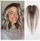 Haarteil Frauen Topper aus 100% Remy-Echthaar, Seidenbasis, Clip-Stücke, Braun, Ombre, Grau, Asche, Weiß, Haar-Topper in Haarverlängerung for Frauen mit Haarausfall Haar Extensions