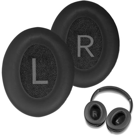Almohadillas de repuesto para auriculares compatibles con Bose QC45, cojín de espuma de proteína, almohadillas de repuesto, casco Circumaural QuietComfort 45/SE negro
