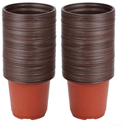 HEIBTENY Anzuchttöpfe 10/11/12cm, Pflanztöpfe Anzucht 100 Stück,Setzlinge Anzucht Töpfe Pflanzen, Blumentopf Kunststoff,Plastiktöpfe,Für Setzlinge, Stecklinge, Kräuter Und Sukkulenten.(120#)