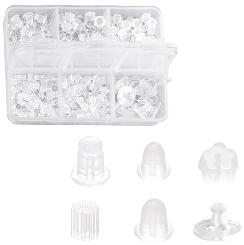 600 Pezzi Ferma Orecchini in Silicone Trasparente – Chiusure per Orecchini Piccole e Invisibili, Gommini Sicurezza Unisex per Orecchini Donna Uomo, Ideali per Fai-da-te e Sostituzioni