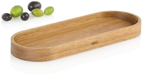 AdHoc ST42 Untersetzer für Diverse Pfeffermühlen oder Salzmühlen POSTO | Menage-Tablett auch für Kerzen, zum Servieren von Kaffee, Tee, Milch & Zucker UVM. | Akazienholz 23cm x 8,2cm