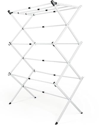 EASYmaxx Stendibiancheria telescopico 800 | Torre per la biancheria con 8 m di lunghezza asciutta – pieghevole, salvaspazio e facilmente pieghevole | Asciugatrice da pavimento in piccolo e sottile |