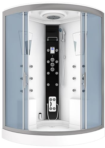 AcquaVapore Dampfdusche Sauna Dusche Duschkabine D26-TH-EC-EA 130x130 cm MIT 2K Scheiben Versiegelung