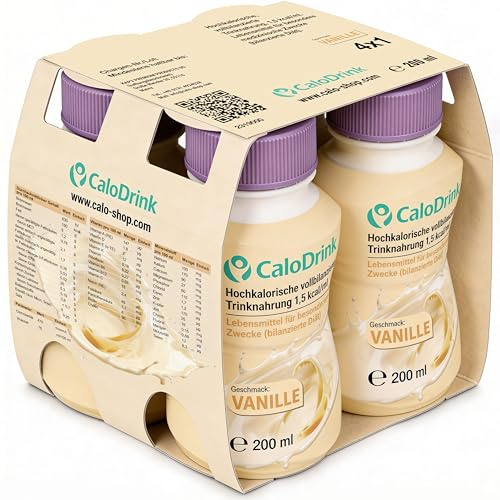 CaloDrink hochkalorische Trinknahrung, Vanille, 4er Pack 200 ml