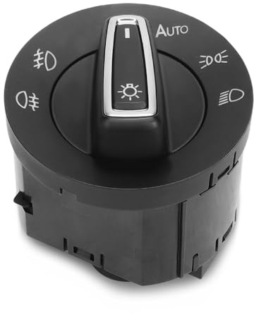 Interruptor Automático de Faros Delanteros Compatible con Polo 6R, T-Cross, Arona (2018-2024), Ateca, Ibiza IV V, León, Toledo IV (Reemplaza 5G0941431AF).