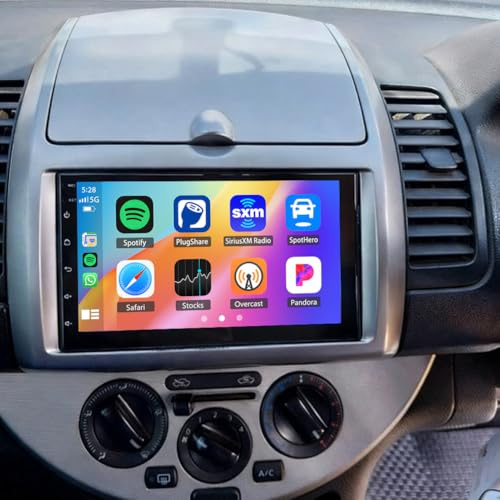 2+64G Android 14 Car Stereo Nissan Note 2006-2013 with Carplay Android Auto 06-13 Note radio w/7 inch touchscreen GPS Navi WiFi Bluetooth FM/RDS Radio Mirror Link SWC Backup Camera Mic