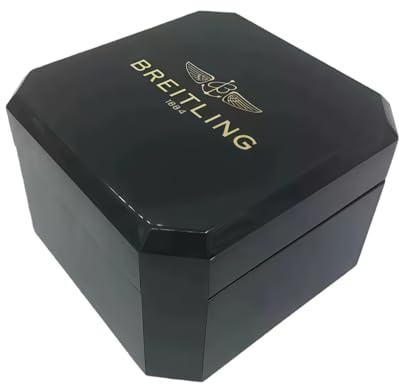 ROUREOX Black Piano Lacquer Watch Box Yellow Outer Carton Carrier Bag Complete Presentation Set Storage Case for Breitling
