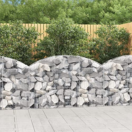 mtlskopl Gabione 150x30x80/100cm verzinkt 3,5mm 5x10cm Maschen Stein-Korb Garten-Deko Lärmdämmung