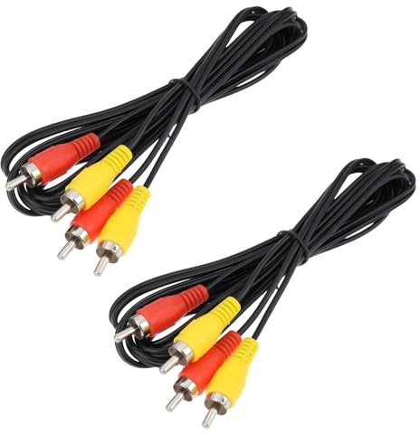 AS Axis Spindleon 2er-Pack av RCA Composite Kabel 1,8 m 6 ft Kompatibel mit Nintendo Entertainment System NES Konsole