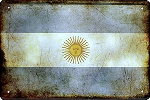 Bandera de Países de las Naciones de la bandera de Argentina 20 x 30 Decoración Cartel de chapa 1424