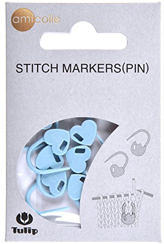 Tulip Needle Company Maschenmarkierer, Herz/Blau, 7 Stück