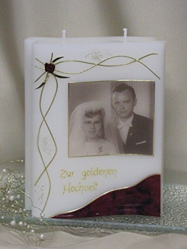Kerze zur goldenen Hochzeit Hochzeitskerze inkl. Schriftzug, J 14
