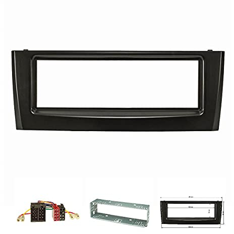 tomzz Audio 2414-019 Radioblende Set kompatibel mit FIAT Grande Punto Typ Bj.199 2005-2009 schwarz mit Radioadapter ISO Einbauschacht
