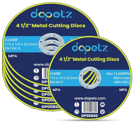 Dapetz ® Metal Cutting Discs 115mm Stainless Steel For Angle Grinder 115 x 1 x 22.2mm High Performance Grinder Discs With 22.2mm Bore For Precise Cutting & Smooth Grinding 5PCS