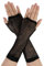 sourcing map 2 Paar Damen Ellenbogenlänge Fingerlose Fischnetz Handschuhe Hand Dekoration Schwarz Lang-2 Paare