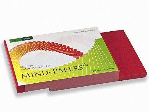 X17- Mind-Papers Nachfüllpack, DIN A6, 100 Karteikarten/Lernkarten, Farbe: rot