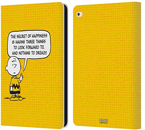 Head Case Designs Offiziell Zugelassen Peanuts Fröhlichkeit Charlie Brown Leder Brieftaschen Handyhülle Hülle Huelle kompatibel mit Apple iPad Air 2 (2014)
