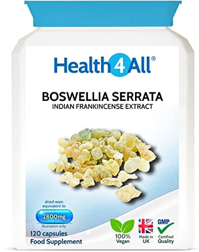 Health4All Boswellia Serrata Extract 2800mg (303mg boswellic acids per Capsule) 120 Capsules 4 Months Supply, Purest OA & Joint Support Supplement, High Strength Indian Frankincense Resin | Made in UK