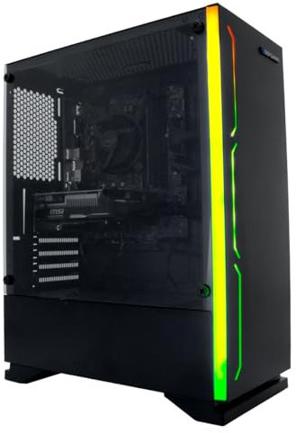 DeepGaming Antrax - PC Desktop gaming (Intel Core i7-9700, 16GB RAM, 240GB SSD + 2TB HDD, Nvidia GTX1650 4GB GDDR5, senza sistema operativo) nero