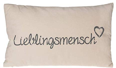 mucplants Deko-Kissen Lieblingsmensch Creme mit Reisverschluss 100% Baumwolle 30x50cm Sofakissen Kissen