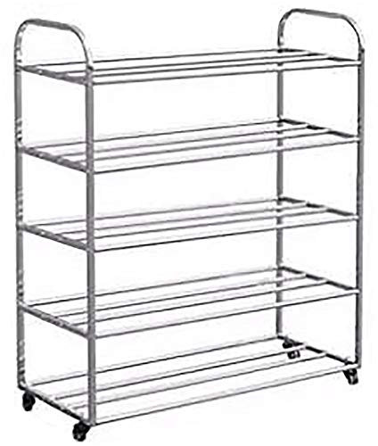 JTRHD Sports Equipment Storage Rack Football Basketball Storage Rack Removable Stainless Steel Storage Rack Cart Sports Gear Organizer (Color : Silver, Size : 46x138x125cm)