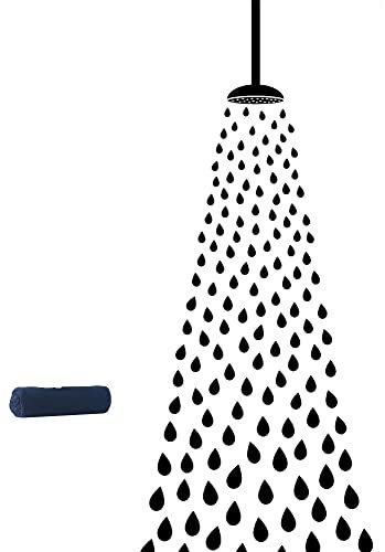 Grund Duschvorhang Anti-Schimmel, Wasserdicht Vorhang an Badewanne, 100% Textile, DOCCIA, Duschvorhang 80x200 cm, weiß und schwarz