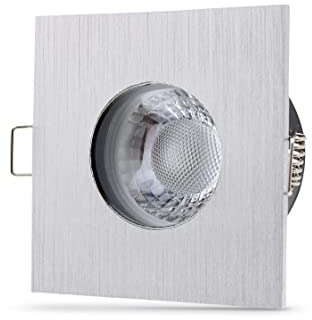 lambado® LED Spots für Badezimmer IP65 in Alu Gebürstet - Moderne Deckenstrahler/Einbaustrahler für Außen inkl. 230V 5W GU10 Strahler warmweiß - Hell & Sparsam
