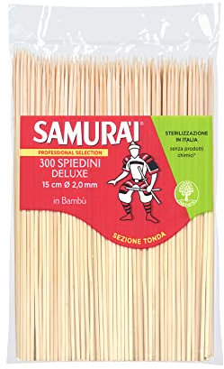 Samurai Party 94957 Conf. 300 Spiedi Delux in Bambù, 15cm