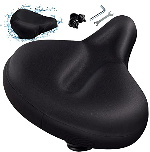CDYWD Fahrradsattel Herren & Damen Bequem, Extra Breit Weich Gel Fahrrad Sattel, Ergonomisch Fahrradsitz, Universal Ersatz Gelsattel für Cityrad, Pendlerfahrrad, MTB, Mountainbike, Ebike, Heimtrainer