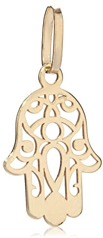 NKlaus Kettenanhänger Hand Der Fatima 333 Gelb Gold 8 Karat 14x10mm klein Amulett 8274