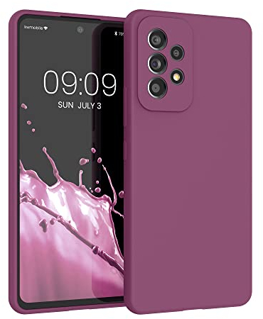 kwmobile Hülle kompatibel mit Samsung Galaxy A53 5G Hülle - Silikon Handy Case - Handyhülle weiche Oberfläche - kabelloses Laden - Magenta Lila