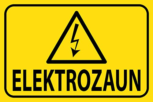 Blechschild 20x30cm gewölbt Elektrozaun Warnschild Vorsicht Deko Geschenk Schild