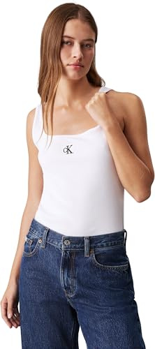 Calvin Klein Débardeur Femme CK Rib Col Ras-du-Cou