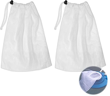 Rhsemi Lot de 10 Sacs de Collecte de Rechange en Filet,Sacs d'aspirateur pour Sol,Sac en Filet,avec Cordon de Serrage et Fermeture pour Le Nettoyage des Feuilles de Piscine