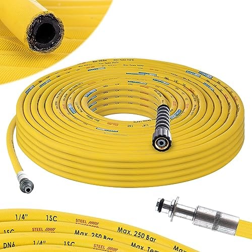 Tubo flessibile per idropulitrice - ricambio Kärcher 10 mm GIALLO - 20 m 250 bar DN6 Profi M22 x 1,5 Tubo flessibile per idropulitrice compatibile con Kärcher HD HDS - attacco 10 mm