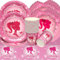 Doyomtoy Vaisselle de Fête Anniversaire Fille, 53 Pièces Vaisselle Papier Set Assiettes en Papier Serviettes Tasses pour Fête à Thème Princesse Décorations Fête d'anniversaire Filles