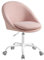 SONGMICS Office Chair, Swivel Chair, Desk Chair, Cotton-Linen Fabric, Foam Padding, Adjustable Height, for Home Office, Study, Bedroom, Jelly Pink OBG020P11