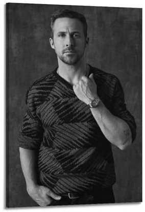 TeDe Ryan Gosling Kunst Wohnzimmer Schlafzimmer Poster Gemälde Dekoratives Gemälde Druck Leinwand Wand 60 x 90 cm Rahmenstil-2