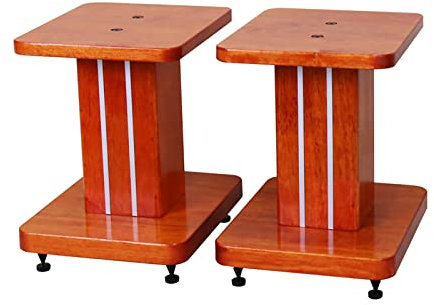 Pieds d'Enceintes Supports d'enceintes pour bibliothèque en bois, prennent en charge les enceintes de style bibliothèque jusqu'à 88 lb (40 kg), pour le son surround et les enceintes d'étagère, 2 sup