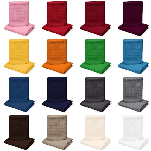 Posteli Handtuch-Set aus Luxus Serie 100% Baumwolle in 8 Größen & 17 Farben verfügbar, Farbe: SCHWARZ, Größe: 2er Pack 50x70cm - Duschvorleger
