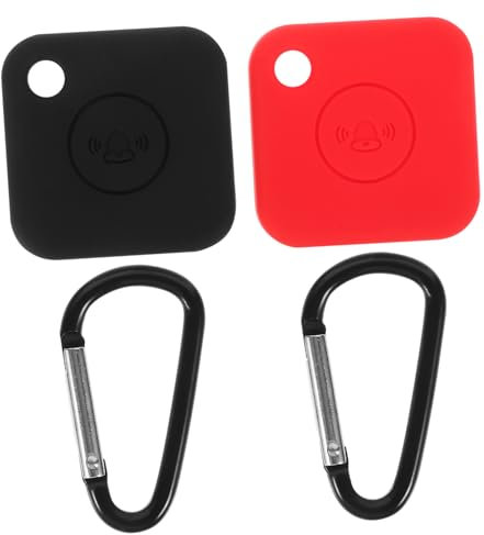 BESTonZON 2stücke Schutzhülle Aus Weichem Silikon Für Mate Pro Stoßfest Kratzfest Passgenau Mit Präzisen Aussparungen Einfache Montage Kompatibel Mit Kabellosem Funk-Tracker Zubehör Rot