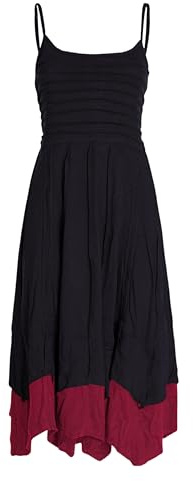 Vishes Damen Sommerkleid mit Spaghettiträgern in Schwarz I Größe XS (34-36) I 100% Baumwolle I Träger-Kleid I Ideal für Frühjahr & Sommer I Nachhaltige Alternative Bekleidung