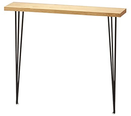 HYIWSIJT Console Table,Wood and Metal Console Table,Sofa Table with 1 Shelf,Golden Iron Decorative Display Table(Black 100 * 20 * 80cm)