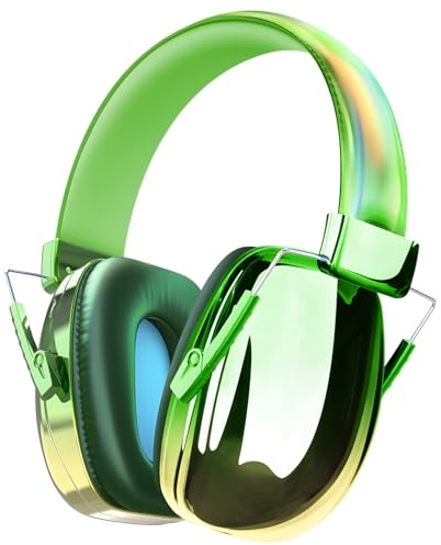 JYPS Cuffie Antirumore Bambini, Cuffie Antirumore SNR 25dB, Cuffie Cancellazione Rumore Bambina Pieghevoli, Auricolari Noise Cancelling Protezione Udito per Bambini, Adulto, Autismo, Lavoro (verde)