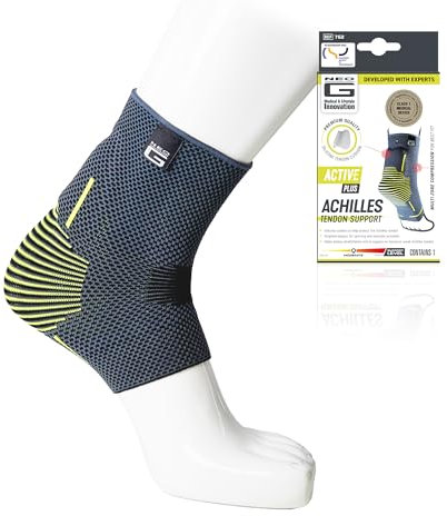 Neo-G Achilles Tendon Support With Silicone Tendon Cushion - Achilles Tendonitis Brace Ankle Support For Men And Women – Targeted Ankle Compression Sleeve - Breathable - Active Plus (L)
