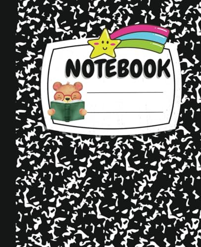 Classic Wide-Ruled Black Marble Composition Notebook: Durable 100 Sheets, 7.5 x 9.25 - Perfect for School, Office, and Creative Writing